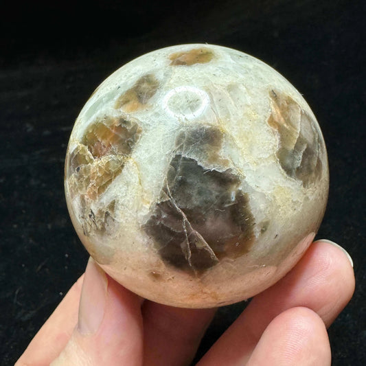Polarity Black and White Moonstone Sphere