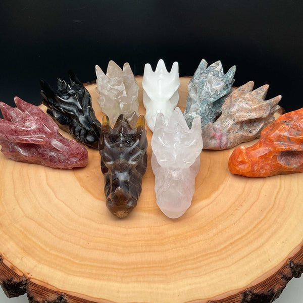 Dragon Head Crystal Carving - 3 inch