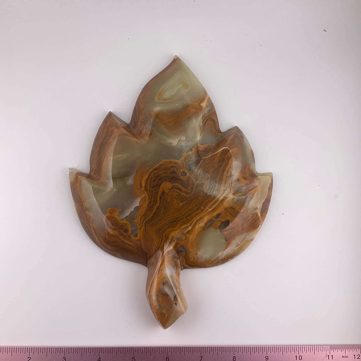 Banded Calcite / Green Onyx Leaf Plates