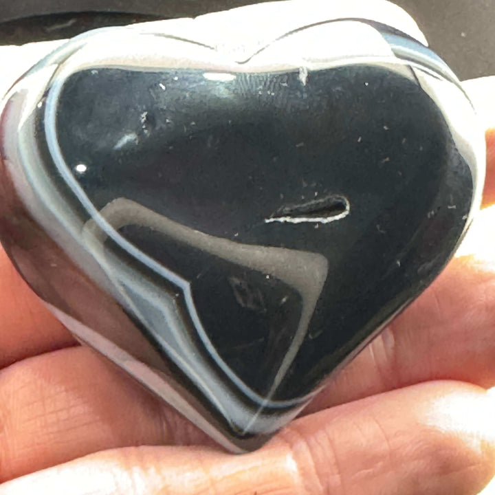 Black Agate Heart and Moon Carving Bundle