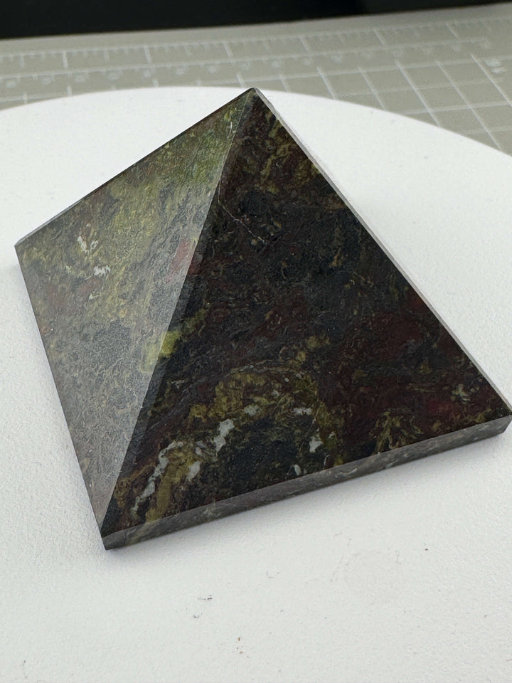 Dragon’s Blood Jasper Pyramid Carving - Polished