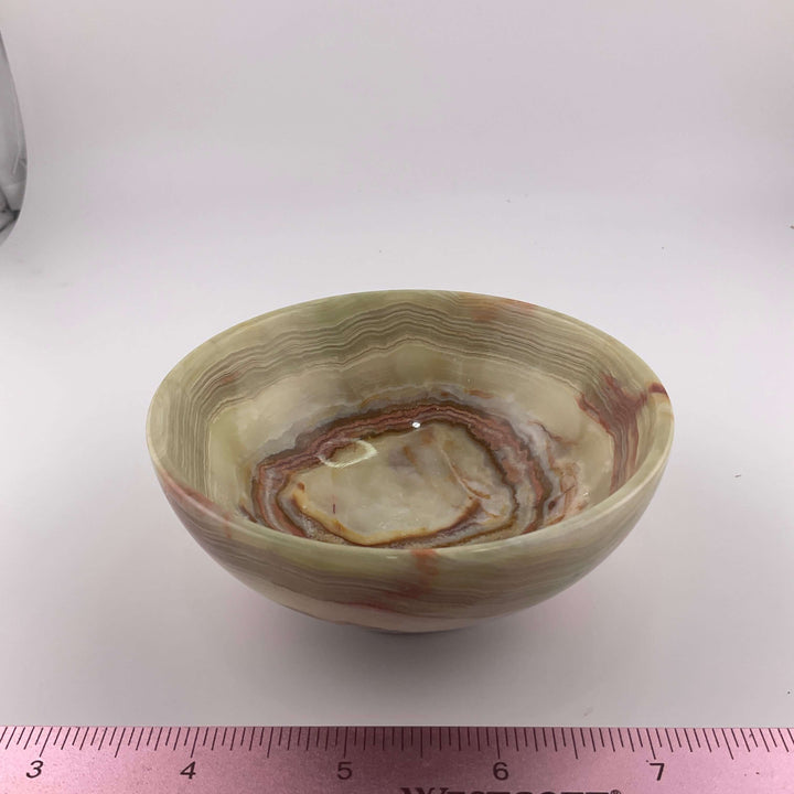 Banded Calcite / Green Onyx Bowls - 4"