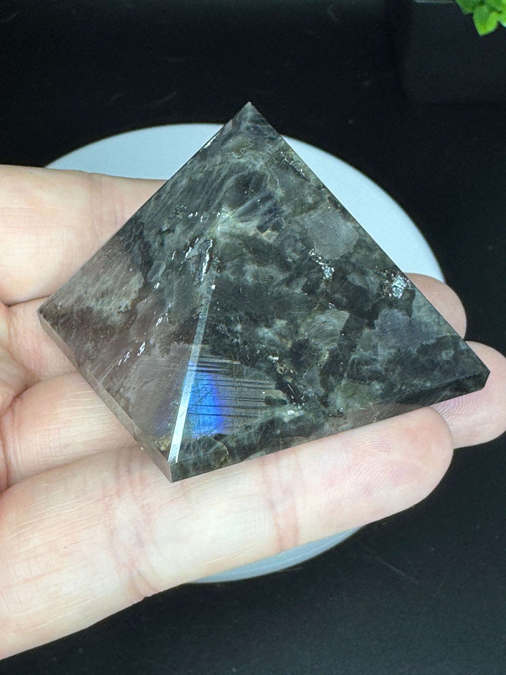 Larvakite Pyramid Carving - Polished