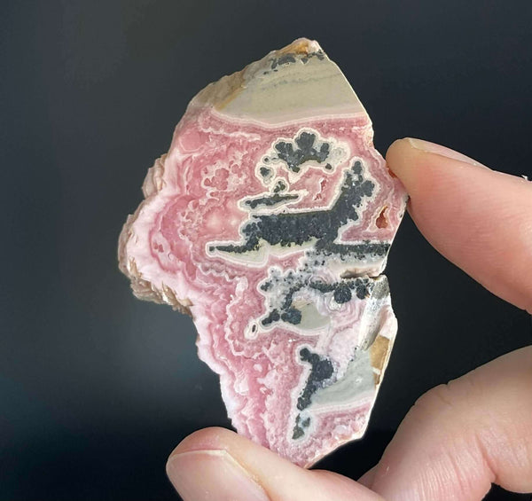 Rhodochrosite Slab with Pyrite