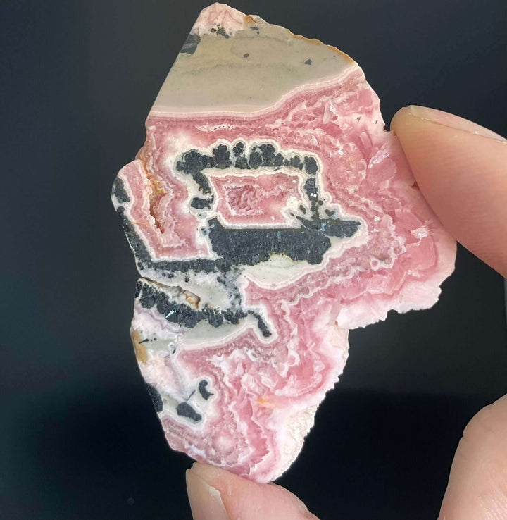 Rhodochrosite Slab with Pyrite