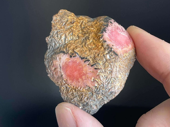 Rhodochrosite Slab with Pyrite