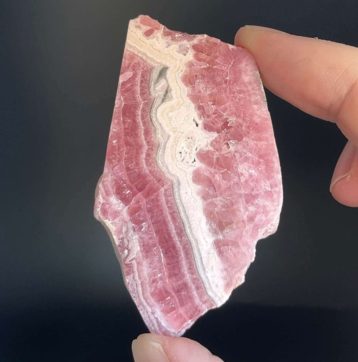 Rhodochrosite Slab with Pyrite