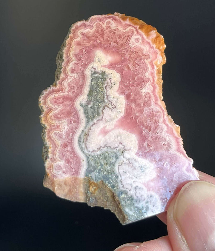 Rhodochrosite Slab with Pyrite