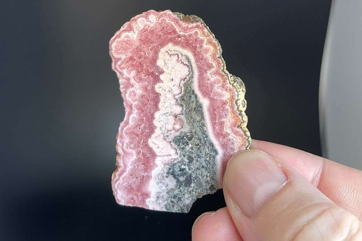 Rhodochrosite Slab with Pyrite