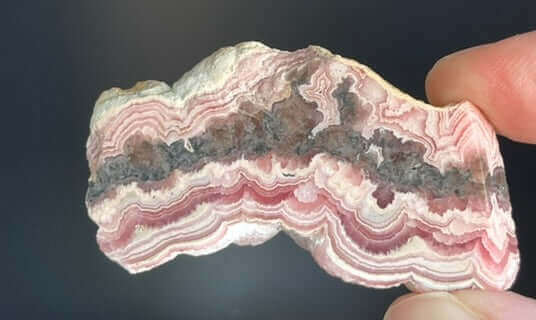 Rhodochrosite Slab with Pyrite