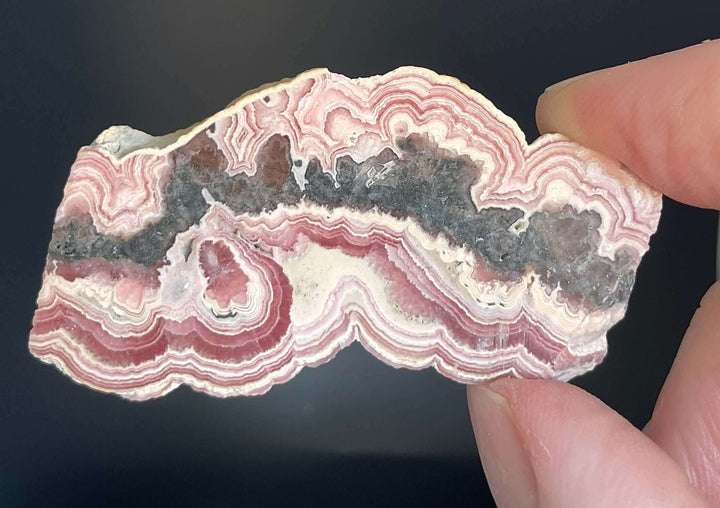 Rhodochrosite Slab with Pyrite