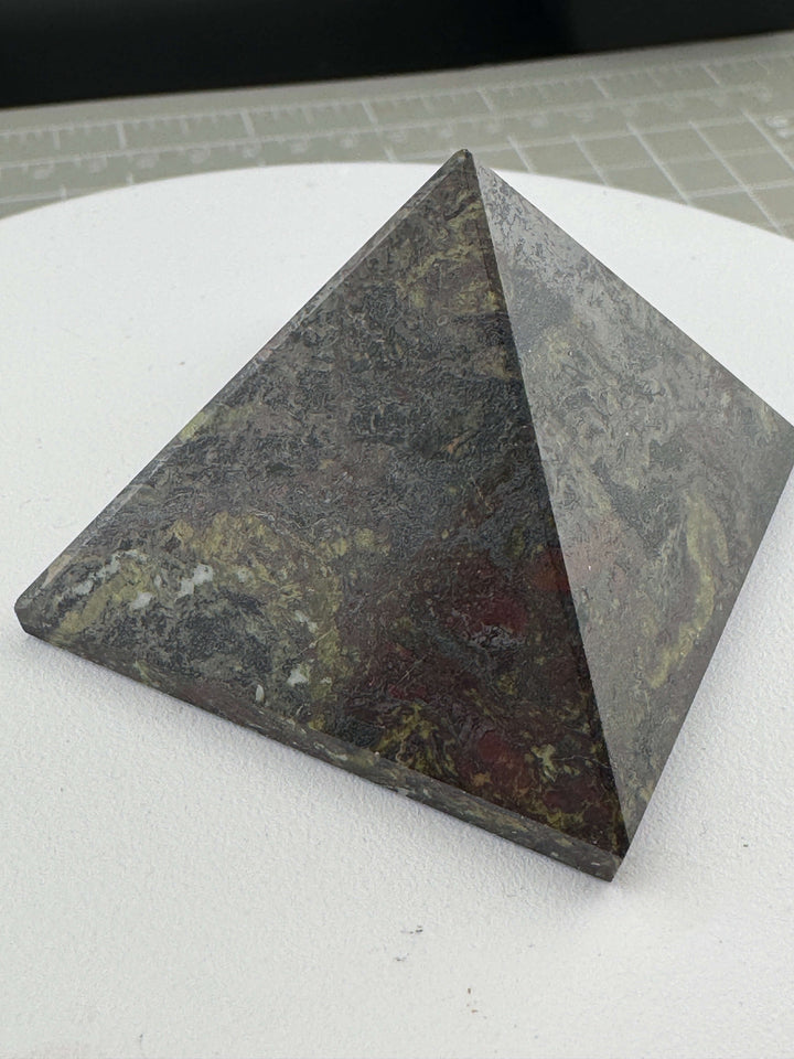 Dragon’s Blood Jasper Pyramid Carving - Polished