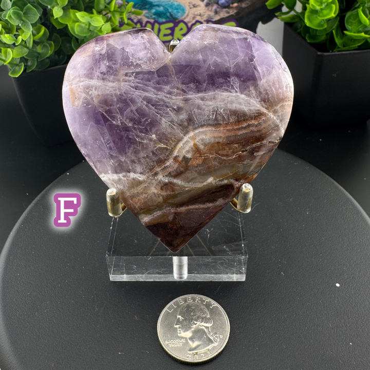 Amethyst Agate Heart Carving