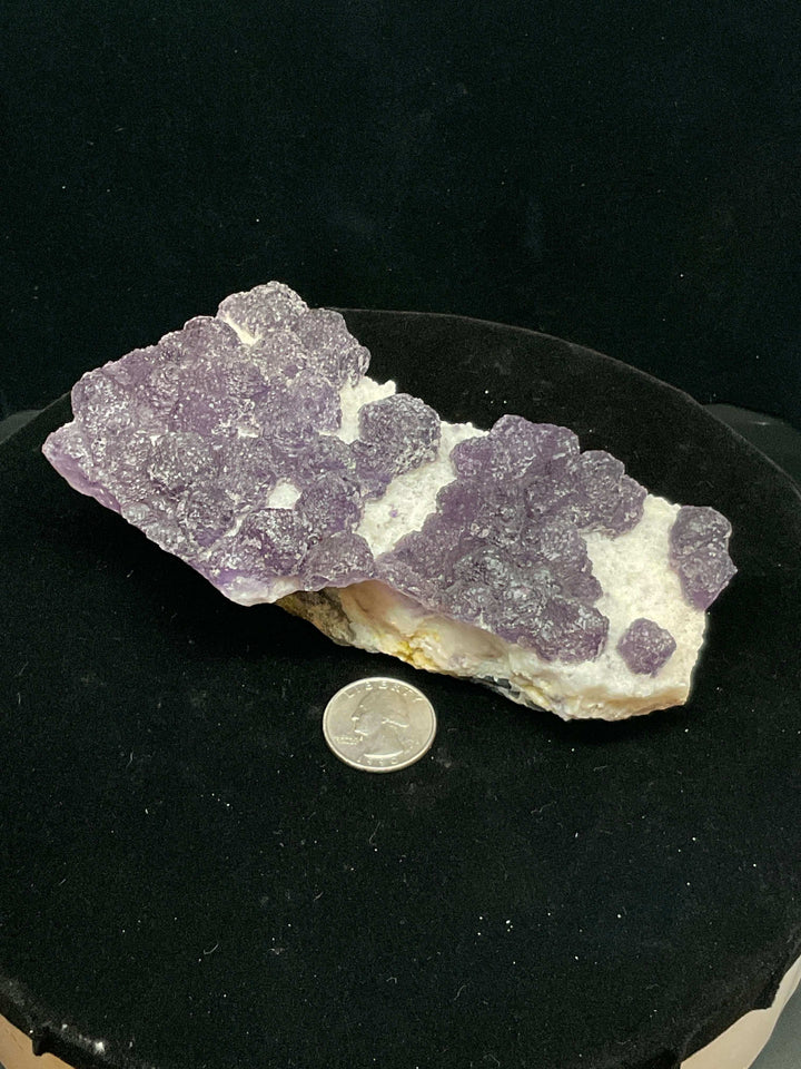 Purple Fluorite on Quartz - La Lupita, Mexico