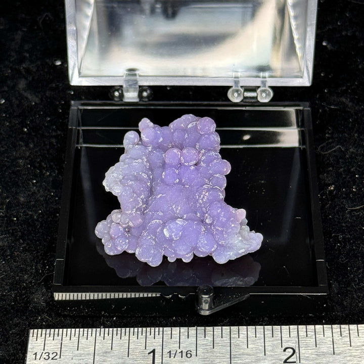 Amethystine Spherical Quartz ‘Grape Agate’ thumbnail in Large Perky box - Indonesia