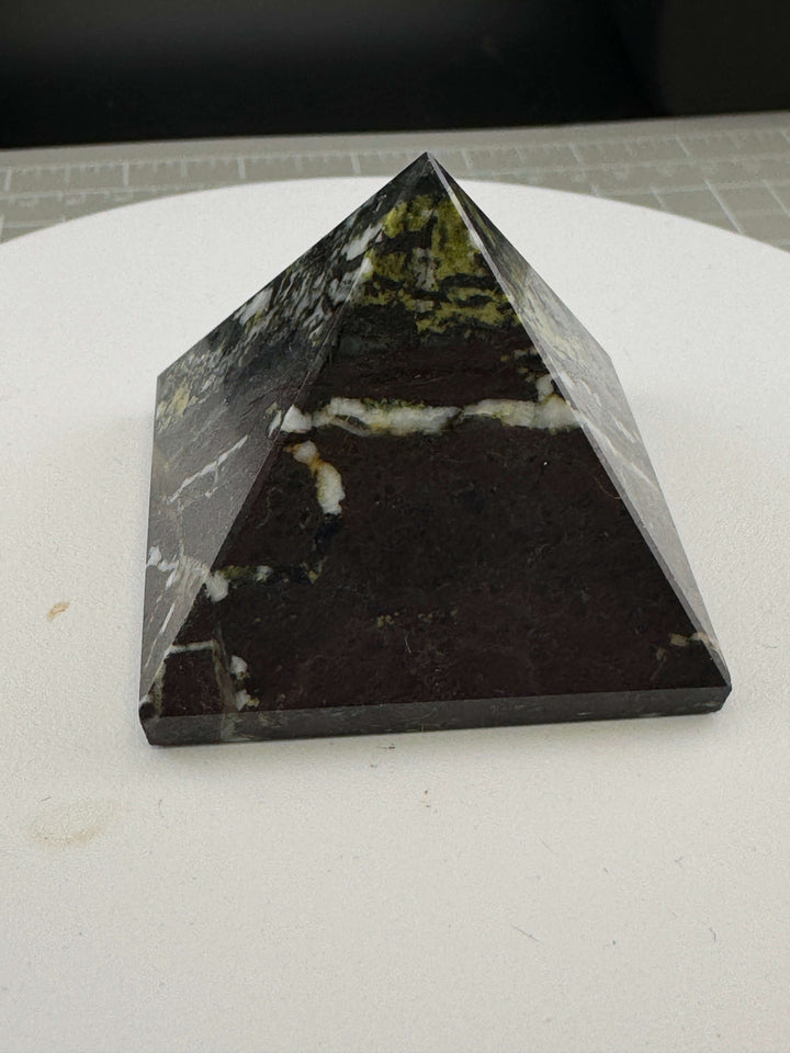 Dragon’s Blood Jasper Pyramid Carving - Polished