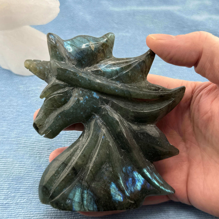 Natural Crystal Unicorn Carving