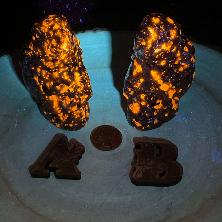 Carving - Yooperlite-Like Skull With Eagle on Head - 3.5"