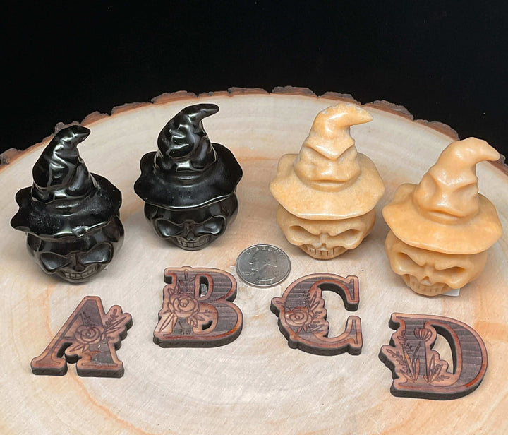 Carving - Crystal Pumpkin with Hat and Face - 2.5 inch