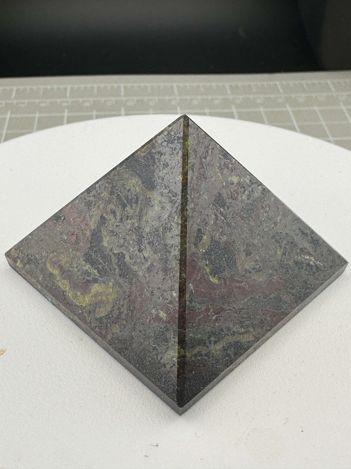 Dragon’s Blood Jasper Pyramid Carving - Polished