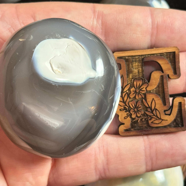 Polished Orca Agate Palm Stone