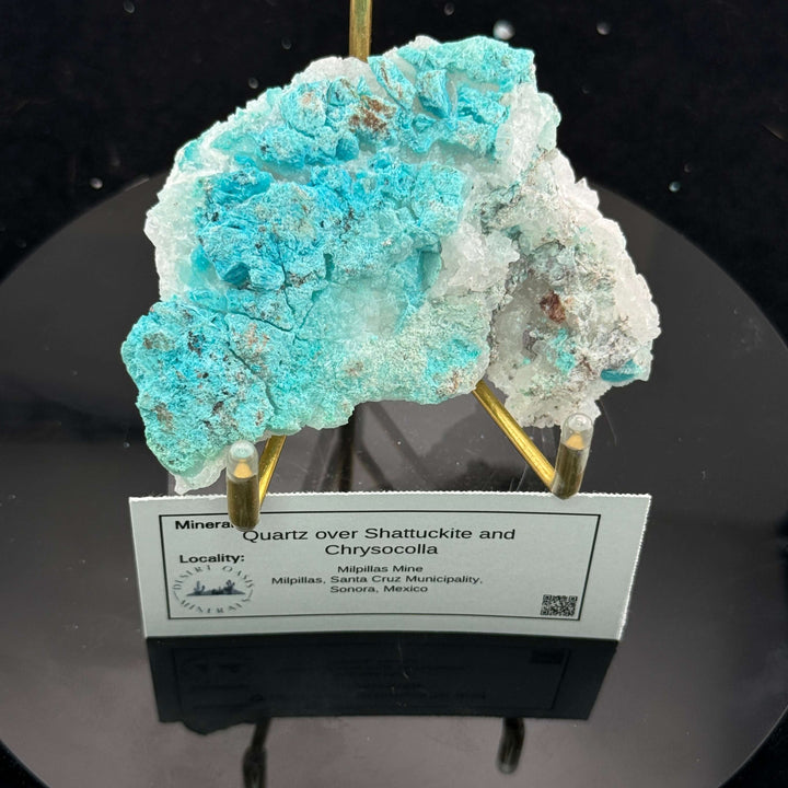 Quartz w/ Chrysocolla and Shattuckite - Milpillas, Mexico