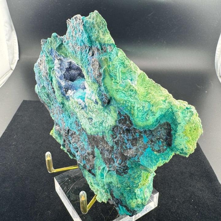 Shattuckite w/ Chrysocolla Malachite and Quartz - Mexico