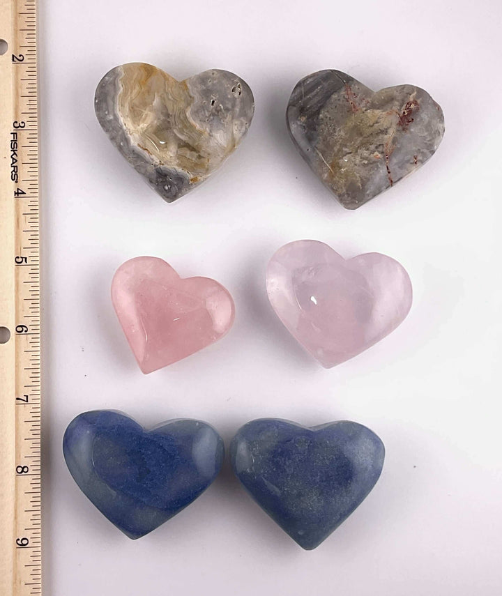 6 Pack Mixed Heart Carvings