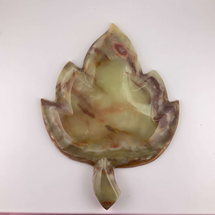 Banded Calcite / Green Onyx Leaf Plates