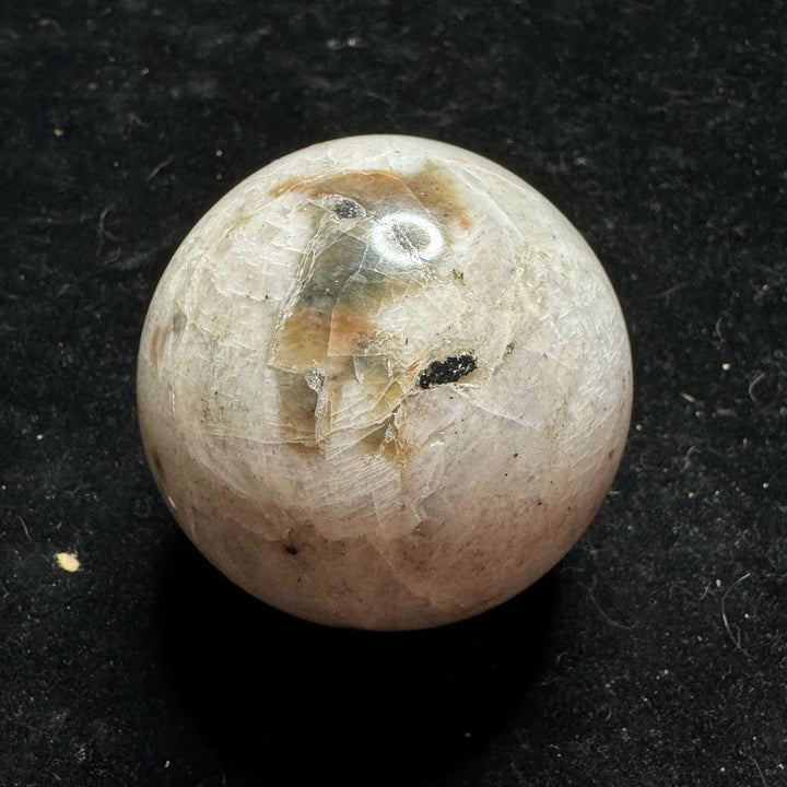 “Polarity” Black and White Moonstone Sphere