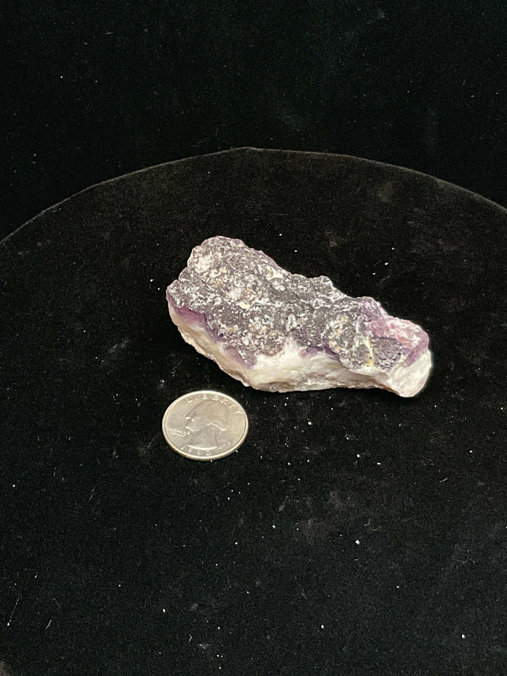 Purple Fluorite on Quartz - La Lupita, Mexico