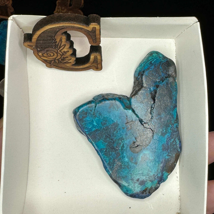 Shattuckite w/ Chrysocolla Slice - Tumbled and Stabilized - Mexico