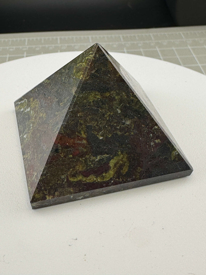 Dragon’s Blood Jasper Pyramid Carving - Polished