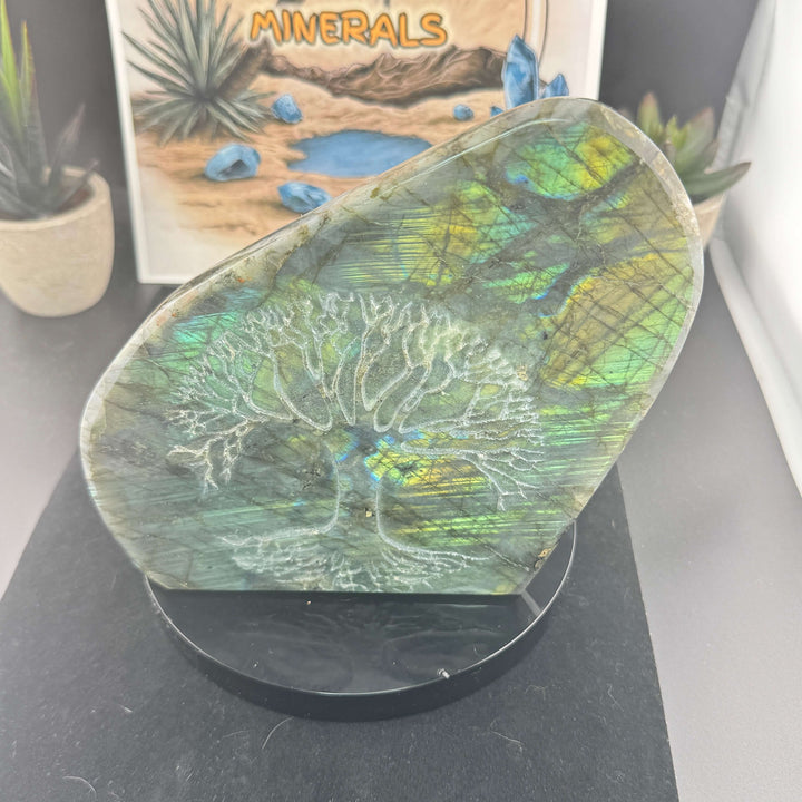 Labradorite Free Form w/ Tree of Life Carving