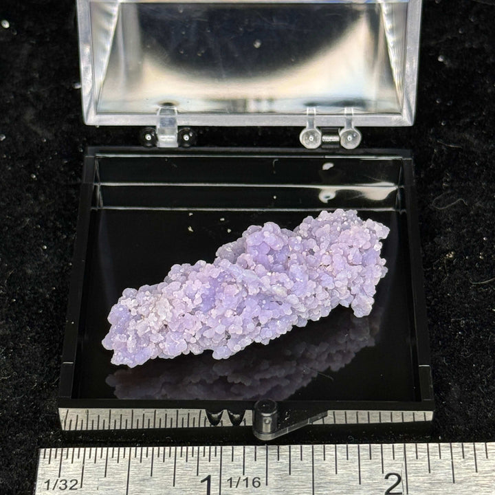 Amethystine Spherical Quartz ‘Grape Agate’ thumbnail in Large Perky box - Indonesia