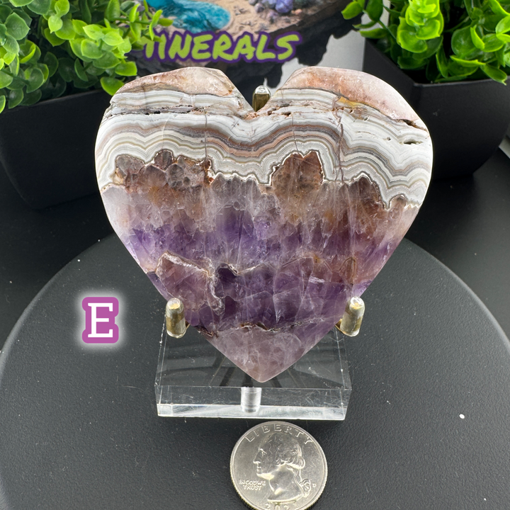 Amethyst Agate Heart Carving