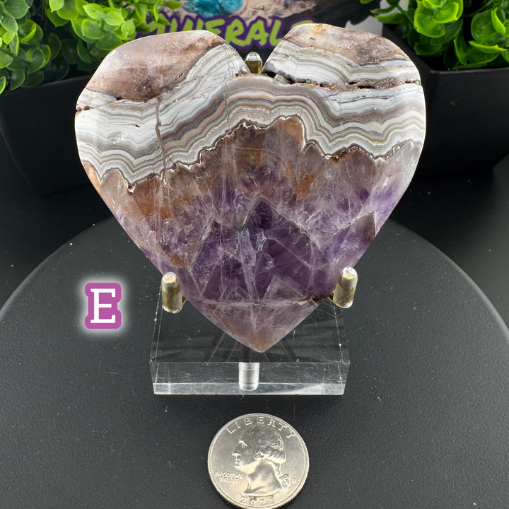 Amethyst Agate Heart Carving