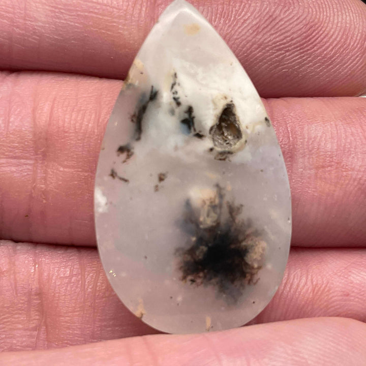 White Dendritic Opal Cabochons