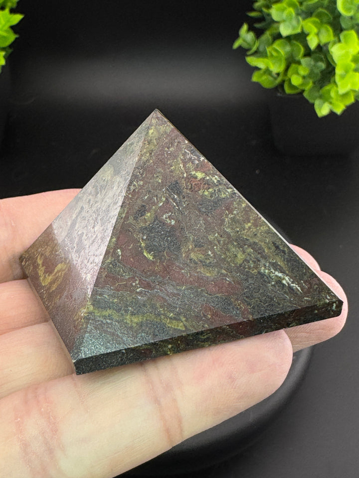 Dragon’s Blood Jasper Pyramid Carving - Polished