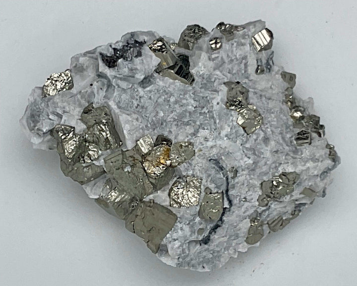 Calcite with Cubic Pyrite Cluster Specimen