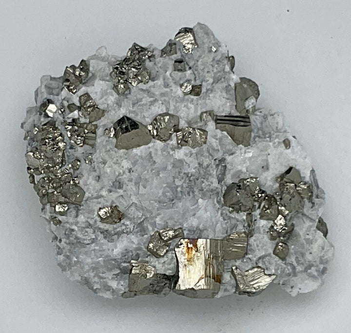 Calcite with Cubic Pyrite Cluster Specimen