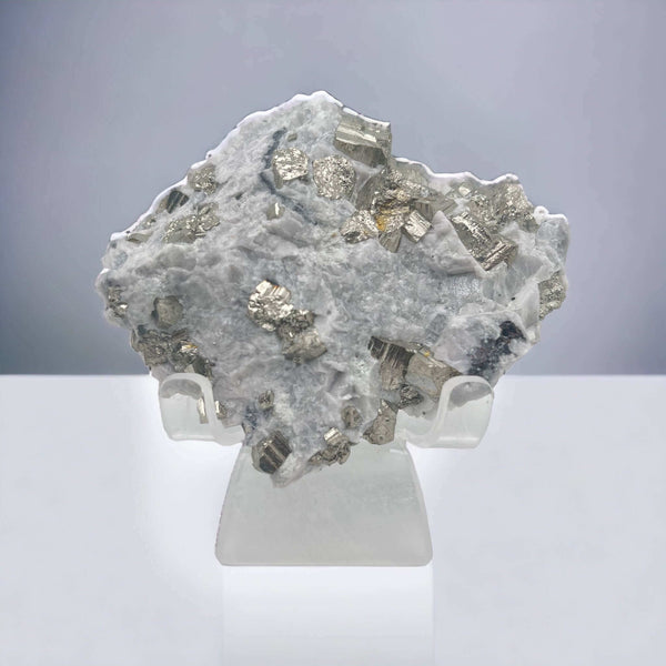 Calcite with Cubic Pyrite Cluster Specimen