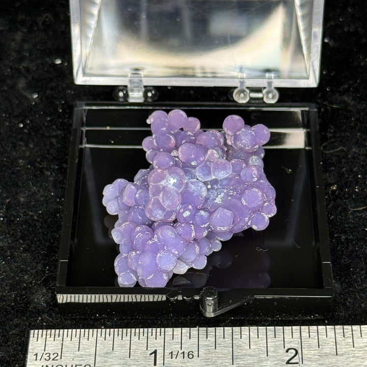 Amethystine Spherical Quartz ‘Grape Agate’ thumbnail in Large Perky box - Indonesia