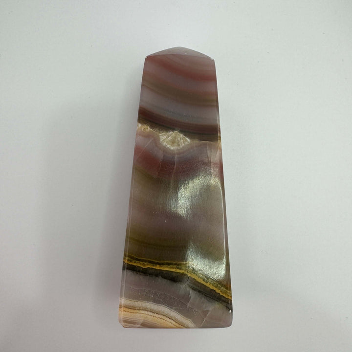 Pink Banded Calcite Tower/Point