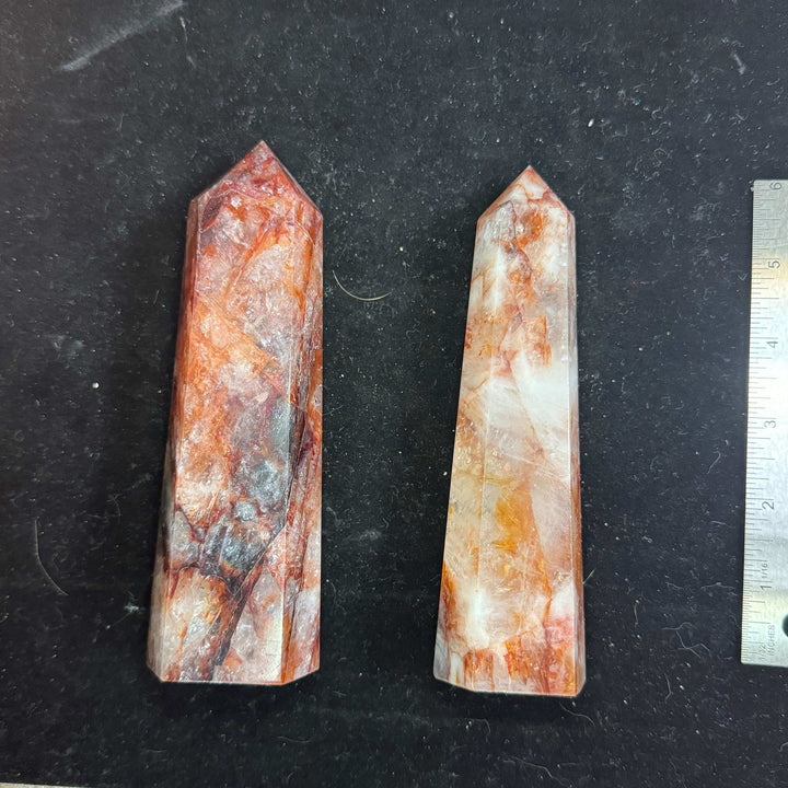 Fire Quartz / Red Hematoid Quartz towers