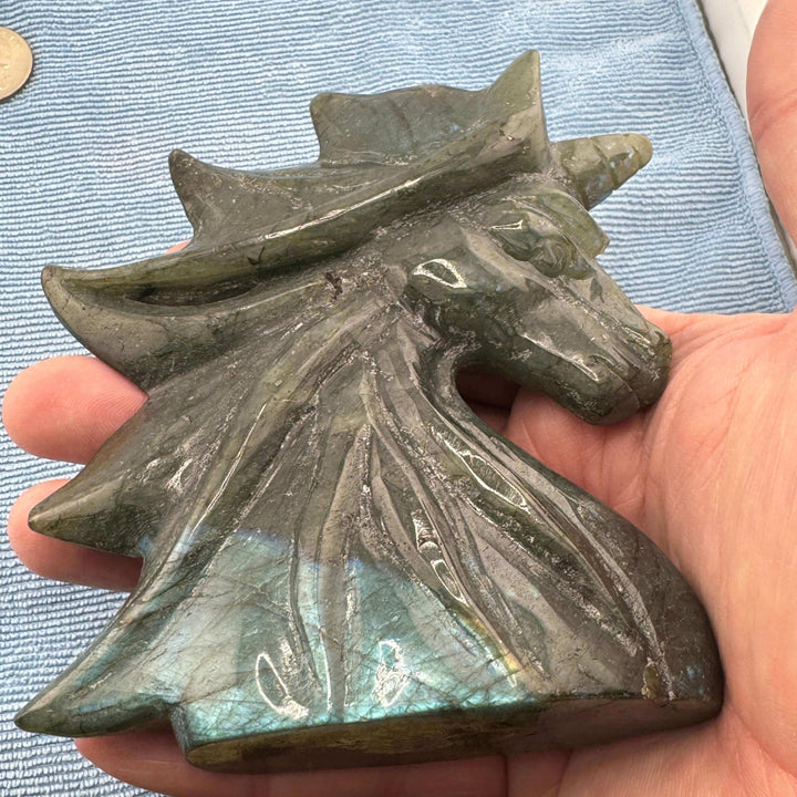 Natural Crystal Unicorn Carving