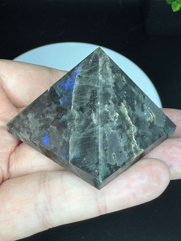 Larvakite Pyramid Carving - Polished