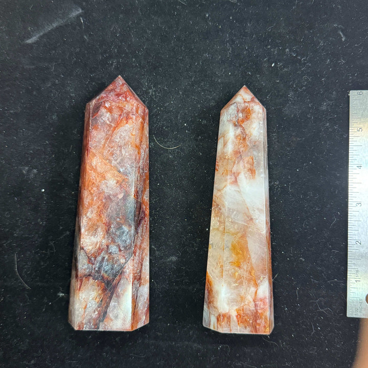 Fire Quartz / Red Hematoid Quartz towers