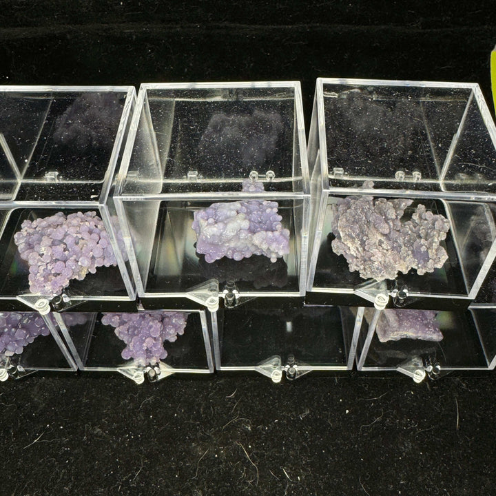 Amethystine Spherical Quartz ‘Grape Agate’ thumbnail in Large Perky box - Indonesia