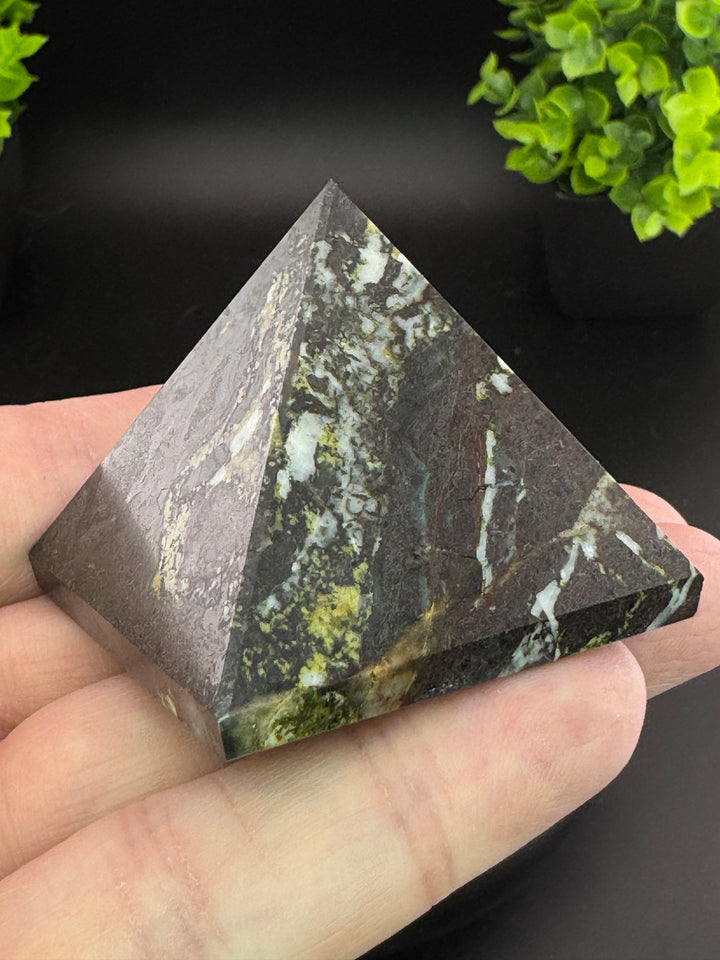 Dragon’s Blood Jasper Pyramid Carving - Polished